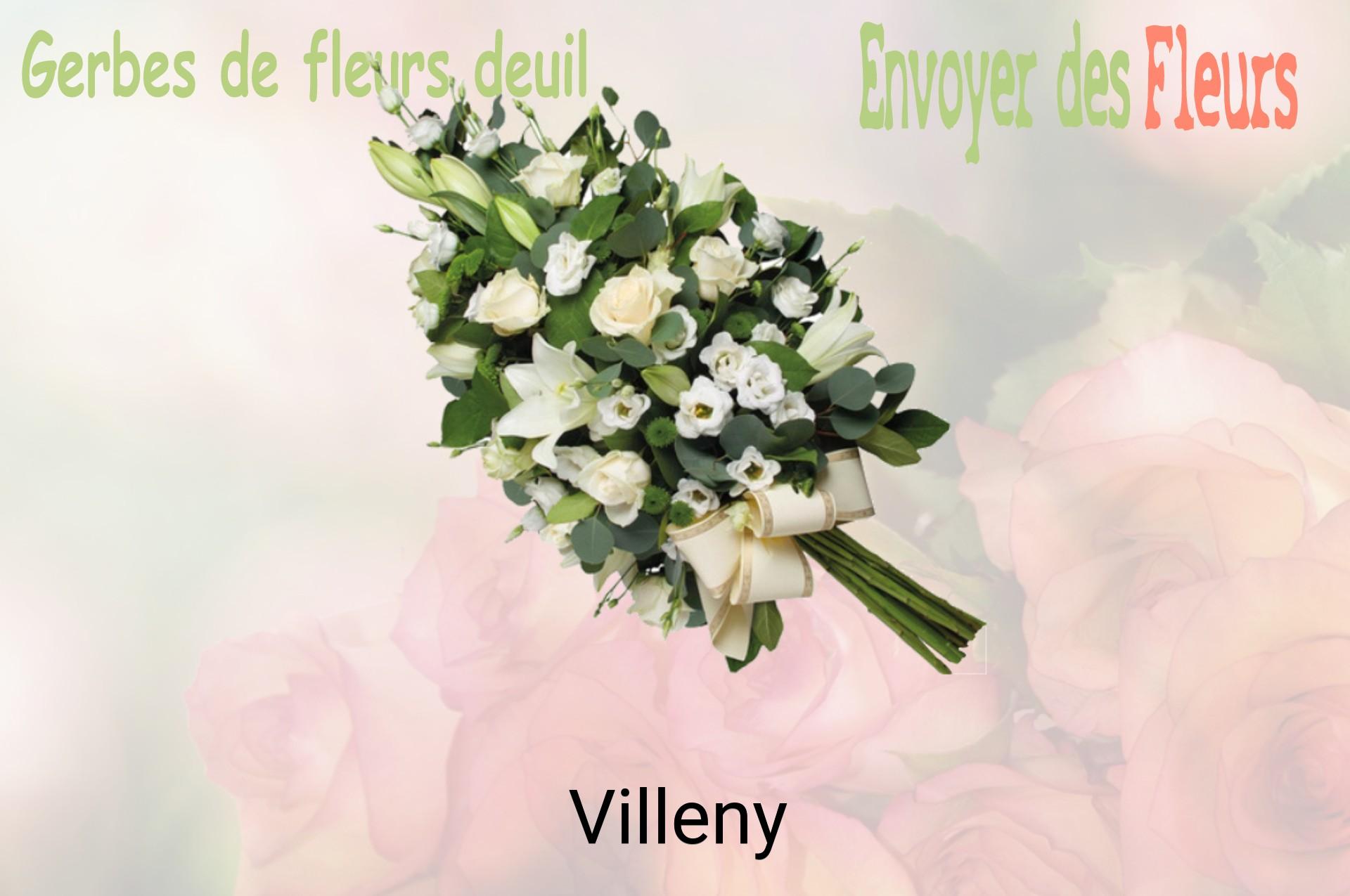 Gerbe de fleurs de deuil livrée à Villeny